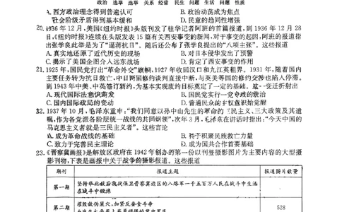 河南省TOP二十名校2024届高三上学期调研考试（四）历史(1)_2023年10月_01每日更新_18号_2024届河南省TOP二十名校高三上学期调研考试（四）