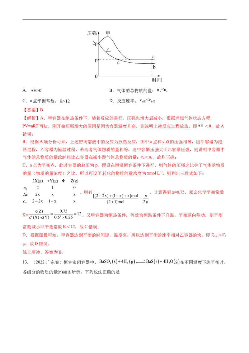 专题09化学反应速率与化学平衡-五年（2019-2023）高考化学真题分项汇编（全国通用）（解析版）_赠送：2008-2024全套高考真题_高考化学真题