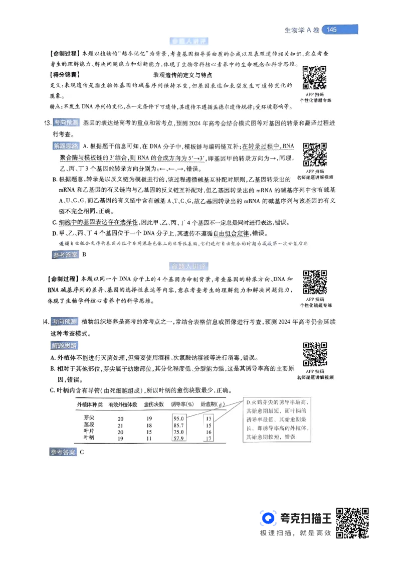 生物学AB卷答案及解析_2024高考押题卷_12024天星全系列_@@@天星临考押题密卷汇总重复_2024年tx高考临考押题密卷辽宁专版