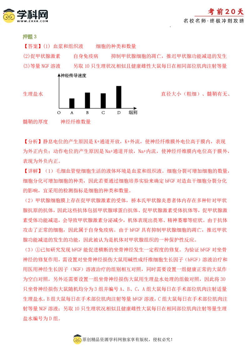生物（二）-2024年高考考前20天终极冲刺攻略_2024高考押题卷_62024学科网全系列_21学科网高考考前终极攻略_生物-2024年高考考前20天终极冲刺攻略