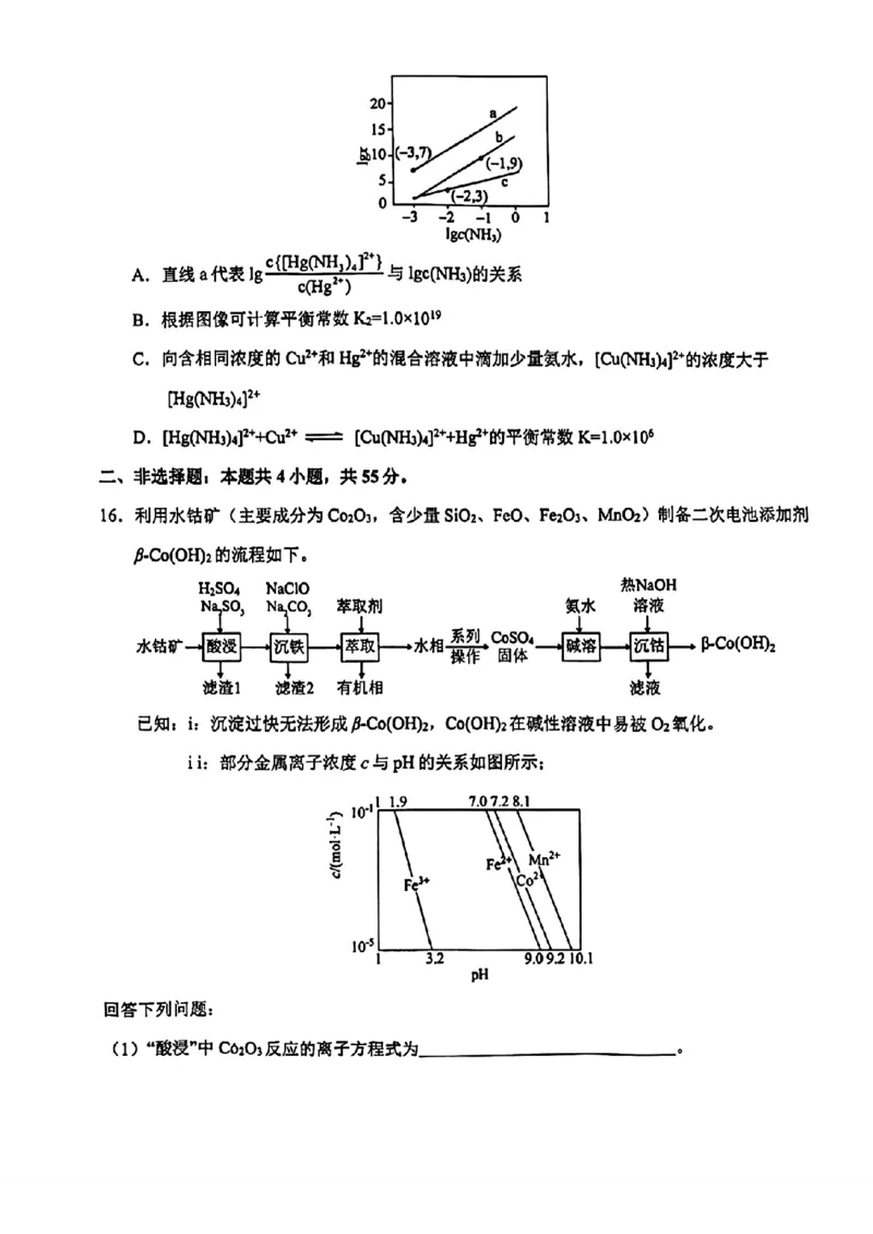 2024届吉林省长春市东北师范大学附属中学高三下学期第五次模拟考试化学试题(1)_2024年5月_025月合集_2024届吉林省长春市东北师范大学附属中学高三下学期第五次模拟考试