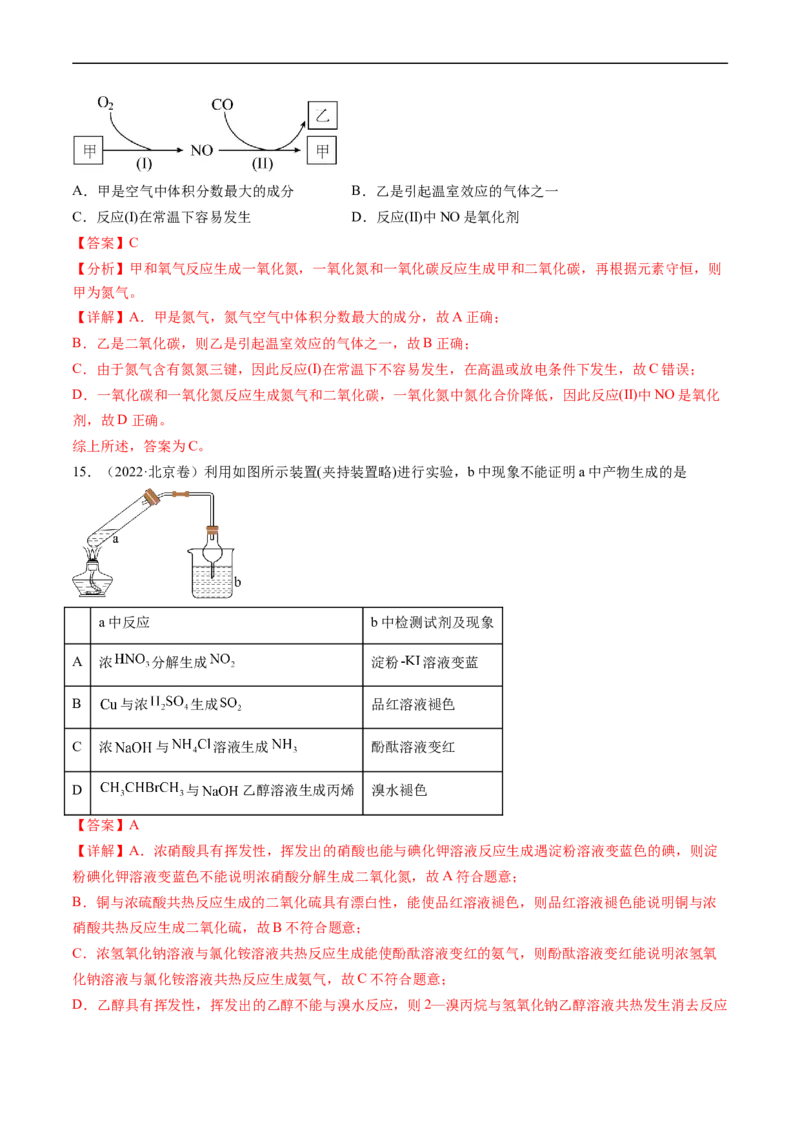 专题05常见无机物的性质、用途与转化-五年（2019-2023）高考化学真题分项汇编（全国通用）（解析版）_赠送：2008-2024全套高考真题_高考化学真题