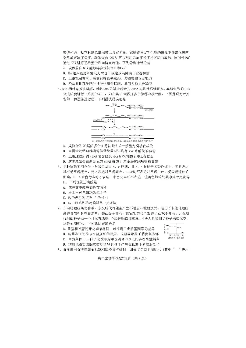 2024届山东省日照市校际联合考试高三一模（2月）生物_2024年3月_013月合集_2024届山东省日照市校际联合考试高三一模（2月）_2024届山东省日照市校际联合考试高三一模（2月）生物