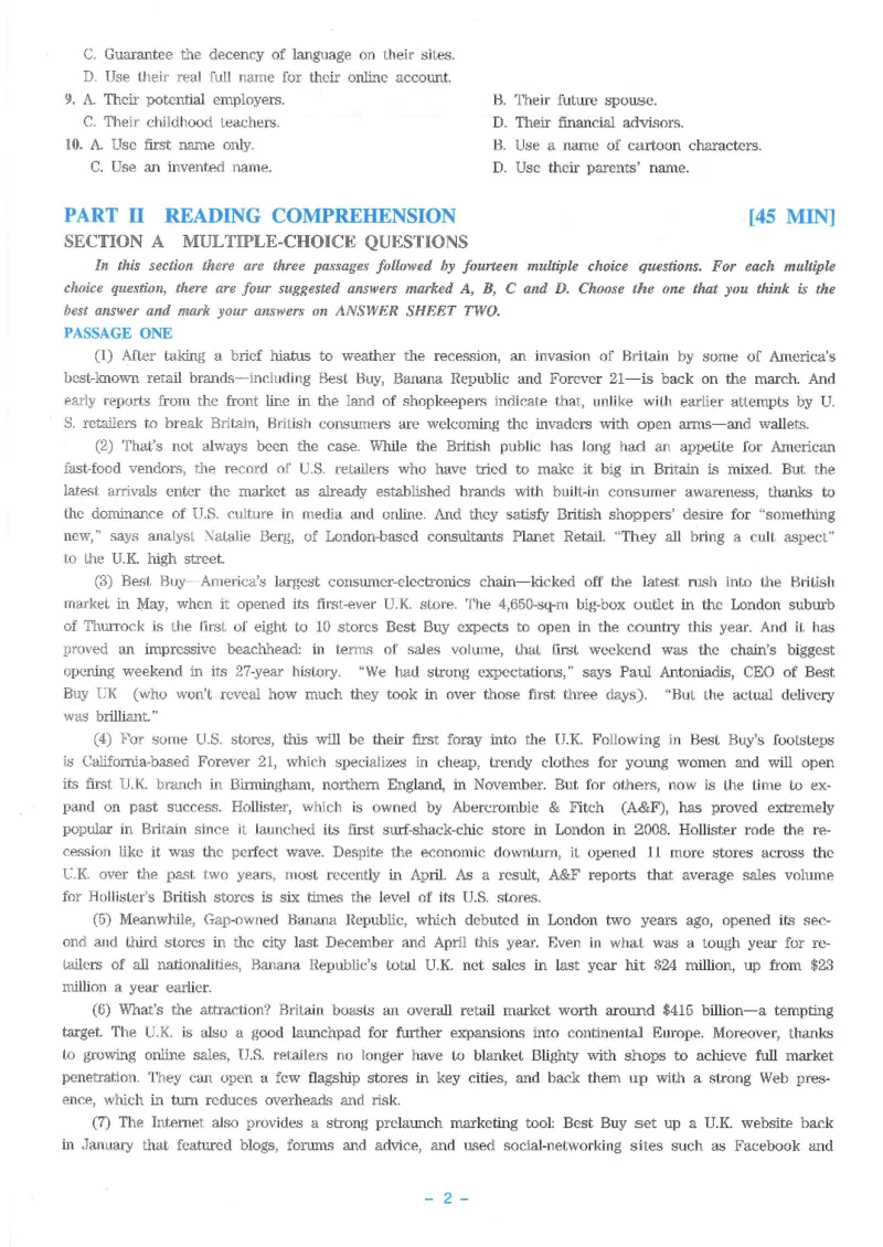 Modeltest3​_2025专四专八真题及备考资料_2009-2024专八真题+备考资料_24专八预测押题卷_专八押题卷7套_第3套预测+解析+听力