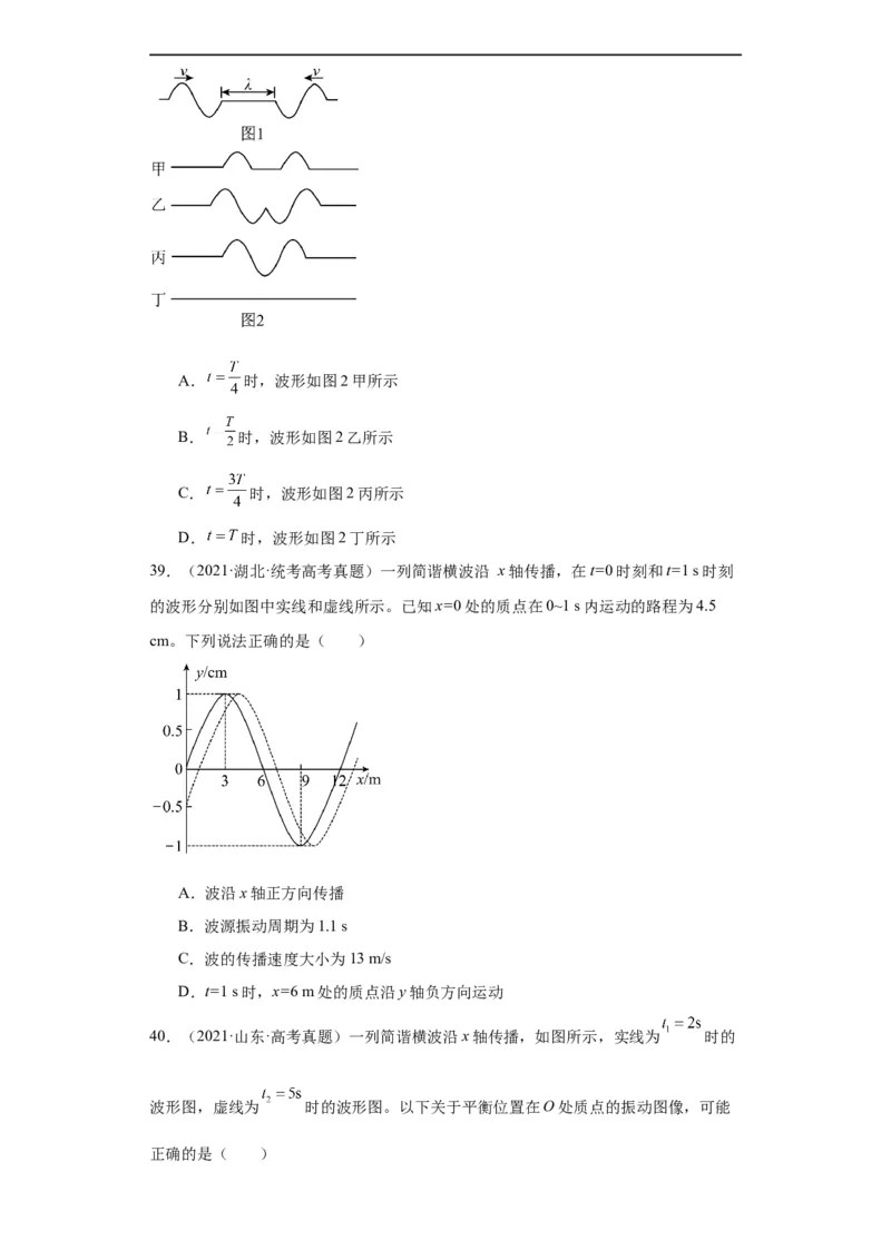 专题13机械振动机械波(原卷版)_赠送：2008-2024全套高考真题_高考物理真题_送高考物理五年真题(2019-2023)分项汇编（全国通用）