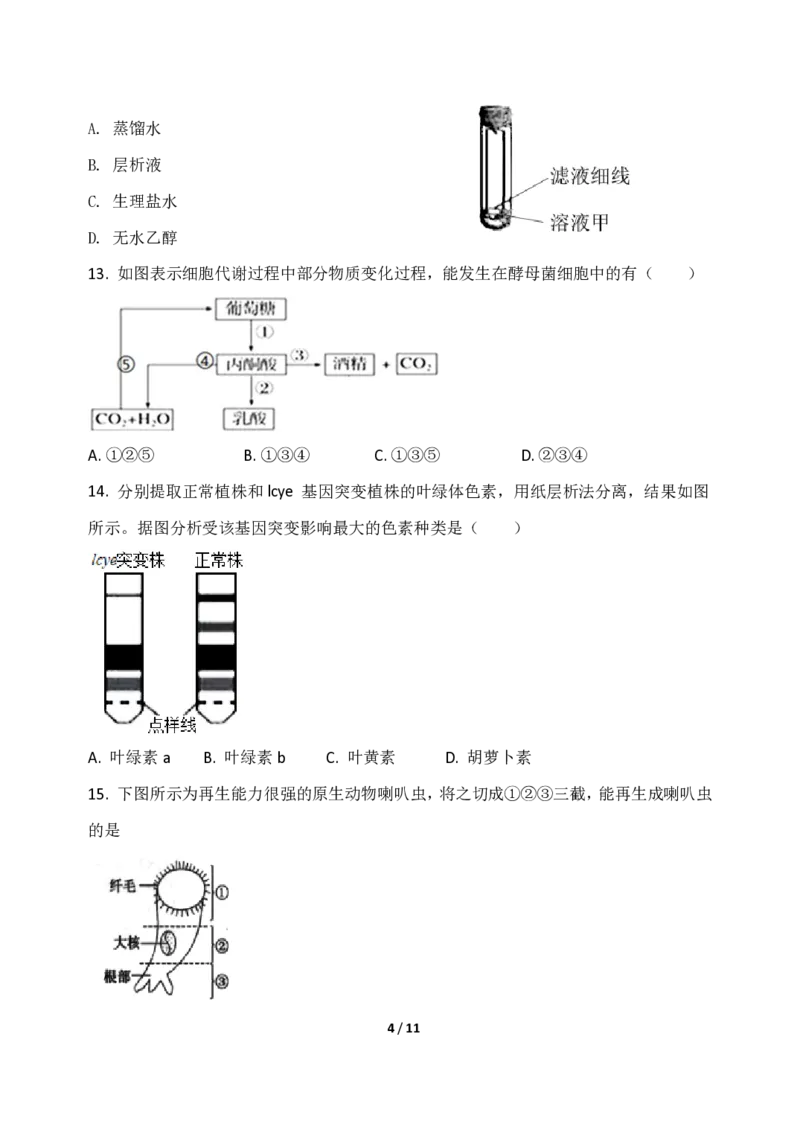黑龙江省牡丹江市第三高级中学2023-2024学年高三上学期开学考试生物(1)_2023年8月_028月合集_2024届黑龙江省牡丹江市第三高级中学高三上学期开学考试