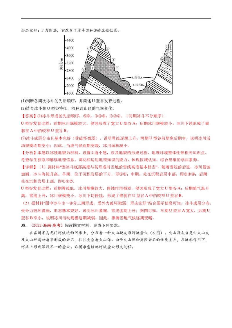 专题05地表形态的塑造-五年（2019-2023）高考地理真题分项汇编（解析版）_赠送：2008-2024全套高考真题_高考地理真题_送高考地理五年真题(2019-2023)分项汇编（全国通用）