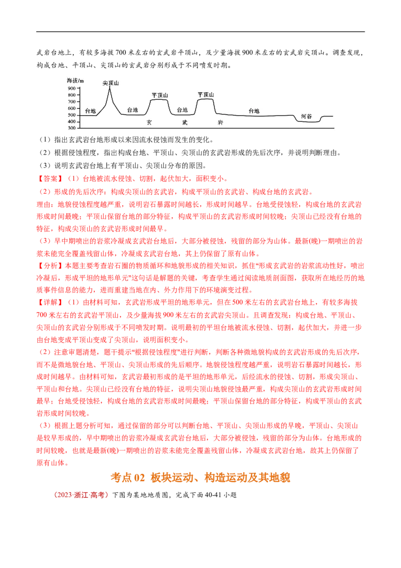专题05地表形态的塑造-五年（2019-2023）高考地理真题分项汇编（解析版）_赠送：2008-2024全套高考真题_高考地理真题_送高考地理五年真题(2019-2023)分项汇编（全国通用）