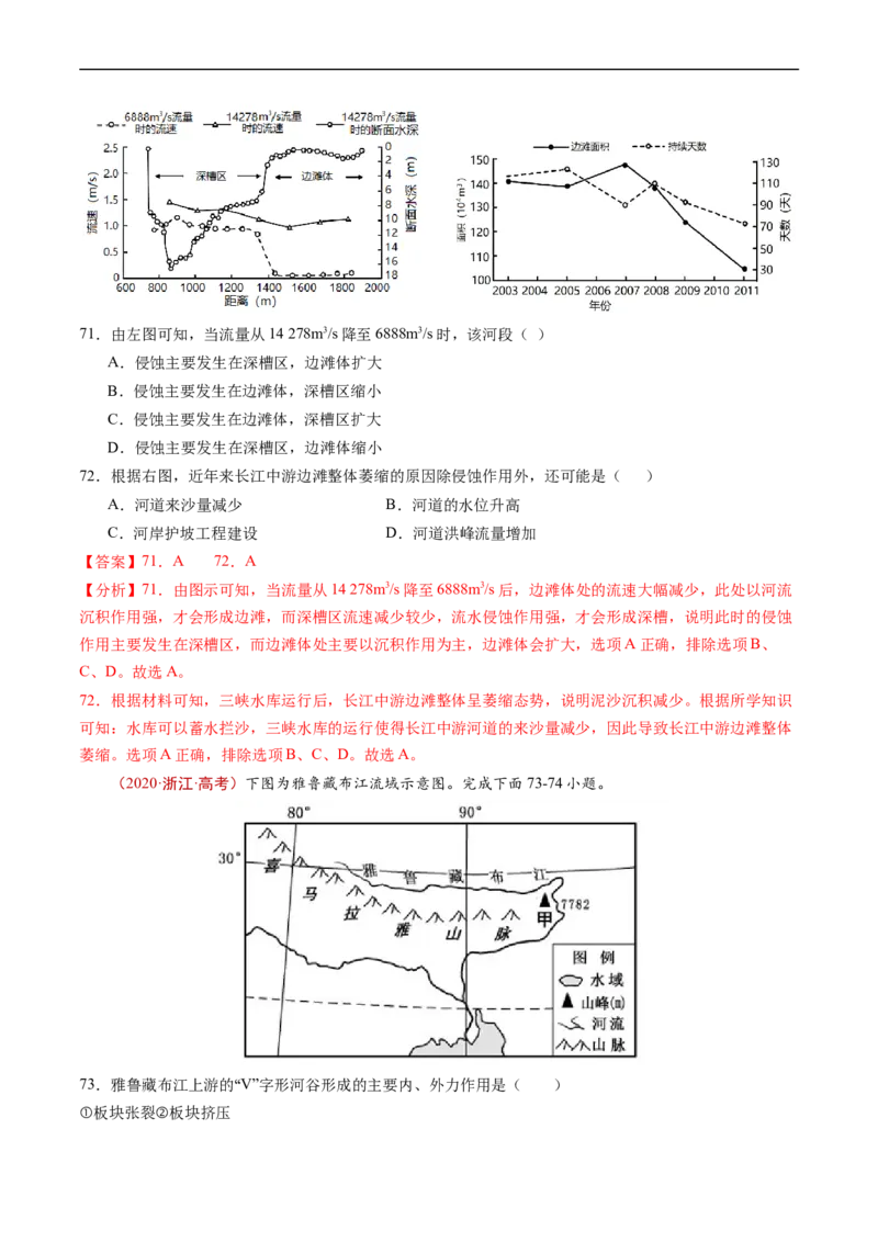 专题05地表形态的塑造-五年（2019-2023）高考地理真题分项汇编（解析版）_赠送：2008-2024全套高考真题_高考地理真题_送高考地理五年真题(2019-2023)分项汇编（全国通用）