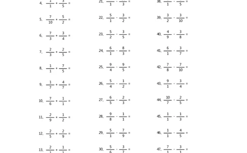 分数加减混合第1-10篇_编码0121-6年级数学口算计算_口算题（适合5年级）_分数-加减混合（280篇）_（分数）加减混合初级（100篇）