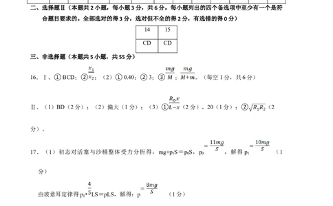 物理（浙江卷）（参考答案）_2023高考押题卷_学易金卷-2023学科网押题卷（各科各版本）_2023学科网押题卷-学易金卷-物理_物理（浙江卷）-学易金卷：2023年高考物理考前押题密卷