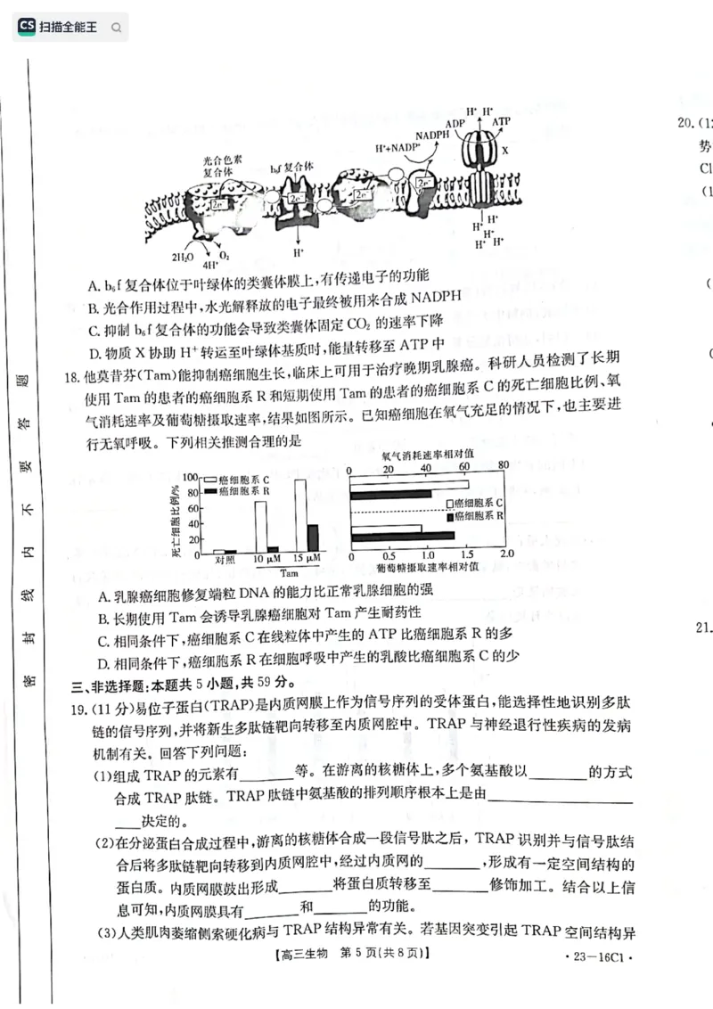 生物试题1_2023年8月_01每日更新_17号_2023届河北金太阳联考23-16C_生物