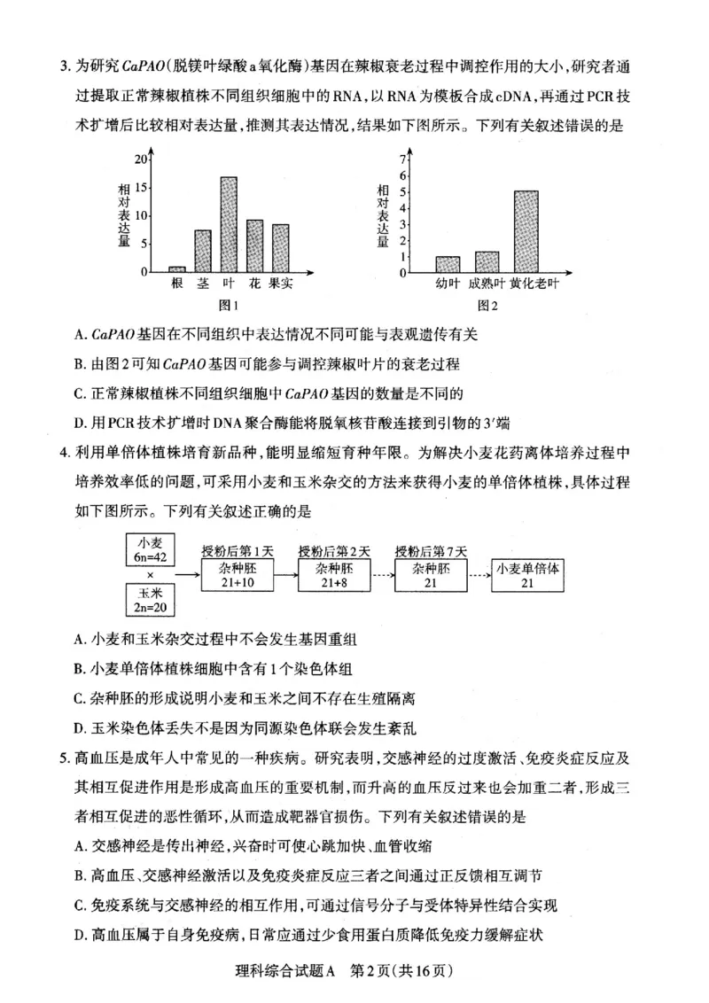 2023届山西省高考考前适应性测试（3月）一模丨理综_2024年2月_01每日更新_14号_2023届山西省高考考前适应性测试（3月）一模全科_2023届山西省高考考前适应性测试（3月）一模理综