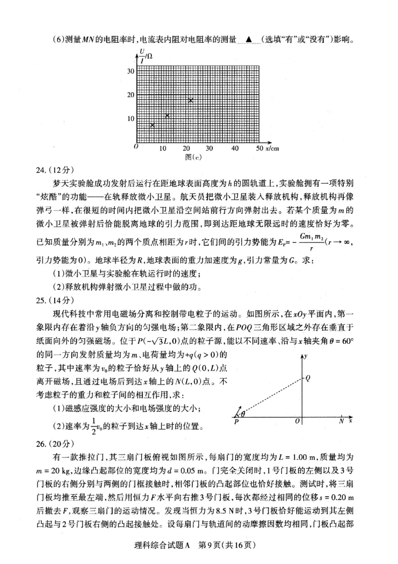 2023届山西省高考考前适应性测试（3月）一模丨理综_2024年2月_01每日更新_14号_2023届山西省高考考前适应性测试（3月）一模全科_2023届山西省高考考前适应性测试（3月）一模理综