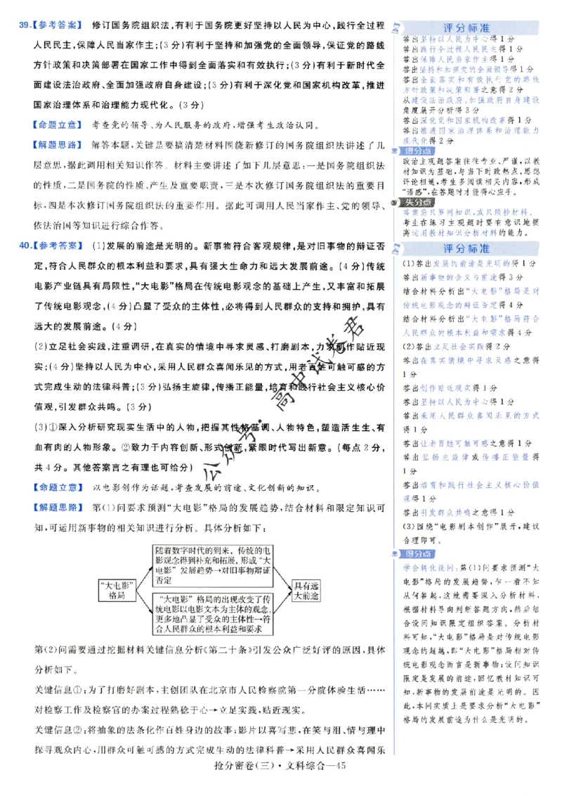 评分标准一题一模板文科综合答案_2024高考押题卷_12024天星全系列_tx抢分密卷_tx抢分密卷（老教材）