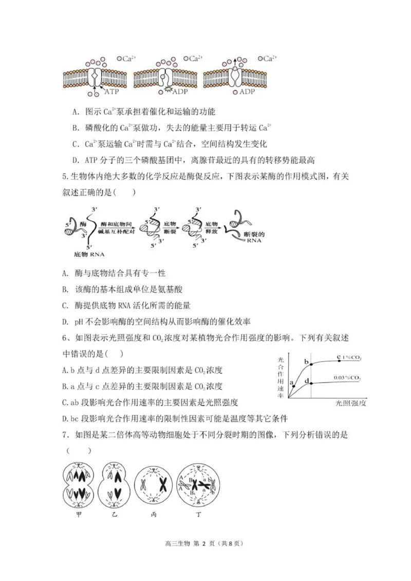 贵州思南中学高三上(月考Ⅱ)-生物试题+答案(1)_2023年9月_029月合集_2024届贵州省思南中学高三上学期第二次月考