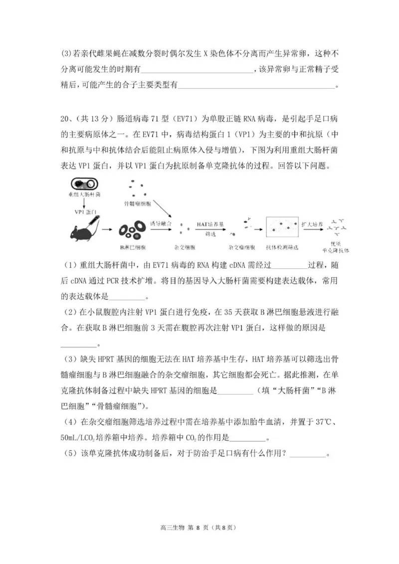 贵州思南中学高三上(月考Ⅱ)-生物试题+答案(1)_2023年9月_029月合集_2024届贵州省思南中学高三上学期第二次月考