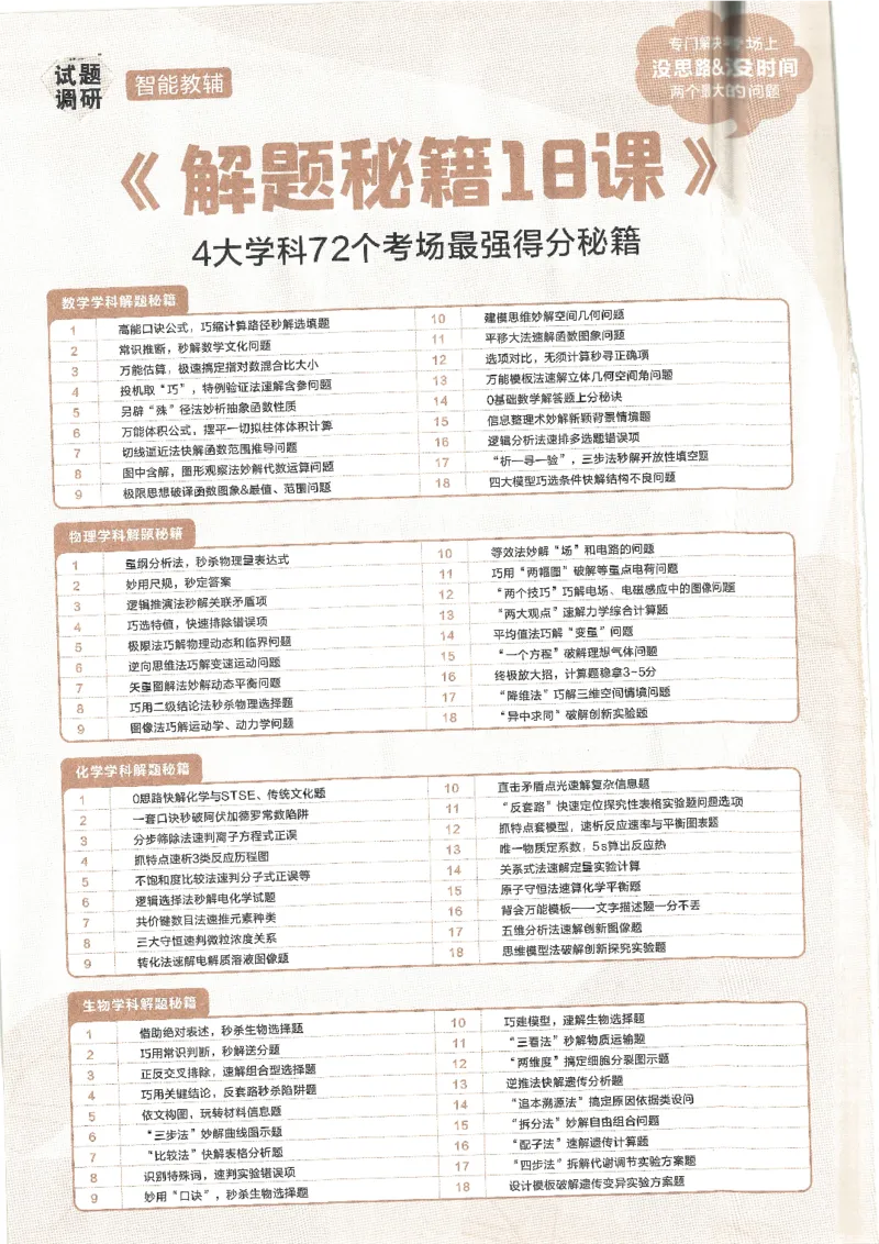 试题调研第十辑化学_2023高考押题卷_试题调研8910期考前推荐看的三期_试题调研第十期考前抢分必备_试题调研第十辑