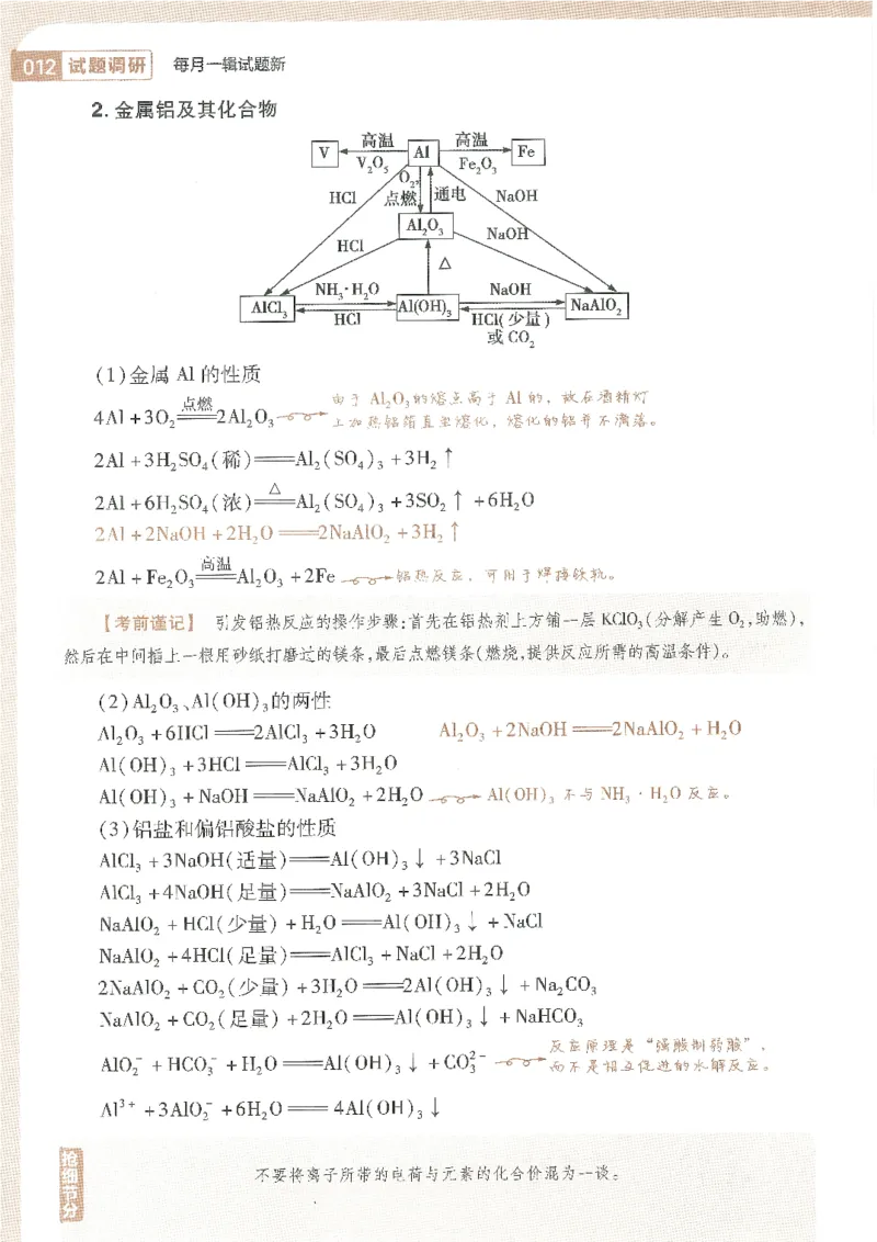 试题调研第十辑化学_2023高考押题卷_试题调研8910期考前推荐看的三期_试题调研第十期考前抢分必备_试题调研第十辑