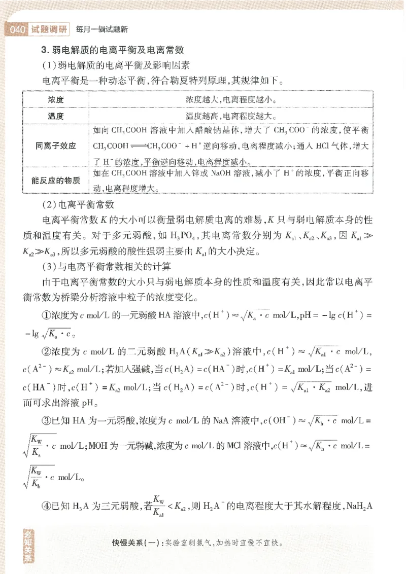 试题调研第十辑化学_2023高考押题卷_试题调研8910期考前推荐看的三期_试题调研第十期考前抢分必备_试题调研第十辑