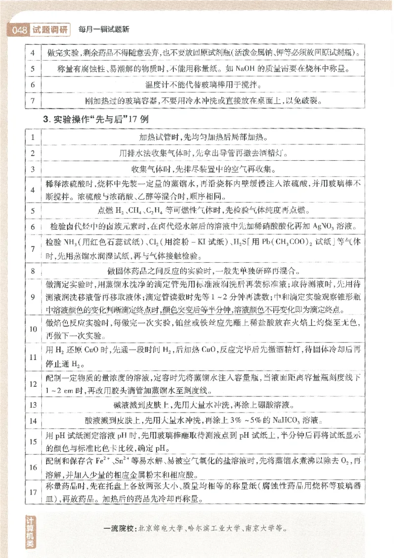 试题调研第十辑化学_2023高考押题卷_试题调研8910期考前推荐看的三期_试题调研第十期考前抢分必备_试题调研第十辑