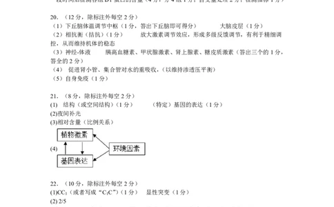 生物答案(1)_2023年10月_0210月合集_2024届河北省唐县第一中学高三上学期10月月考_河北省唐县第一中学2024届高三上学期10月月考生物