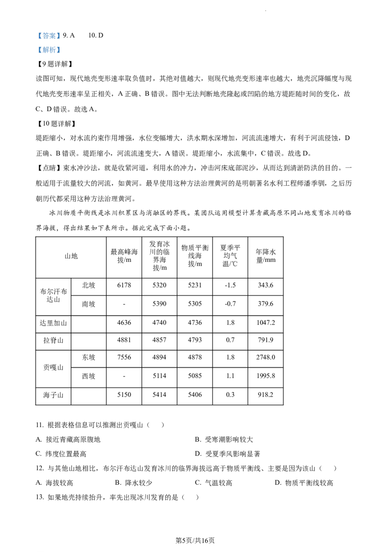 精品解析：湖南省长沙市第一中学2023-2024学年高三上学期月考试卷（一）地理试题（解析版）_2023年9月_01每日更新_3号_2024届湖南省长沙市第一中学高三上学期月考(一)