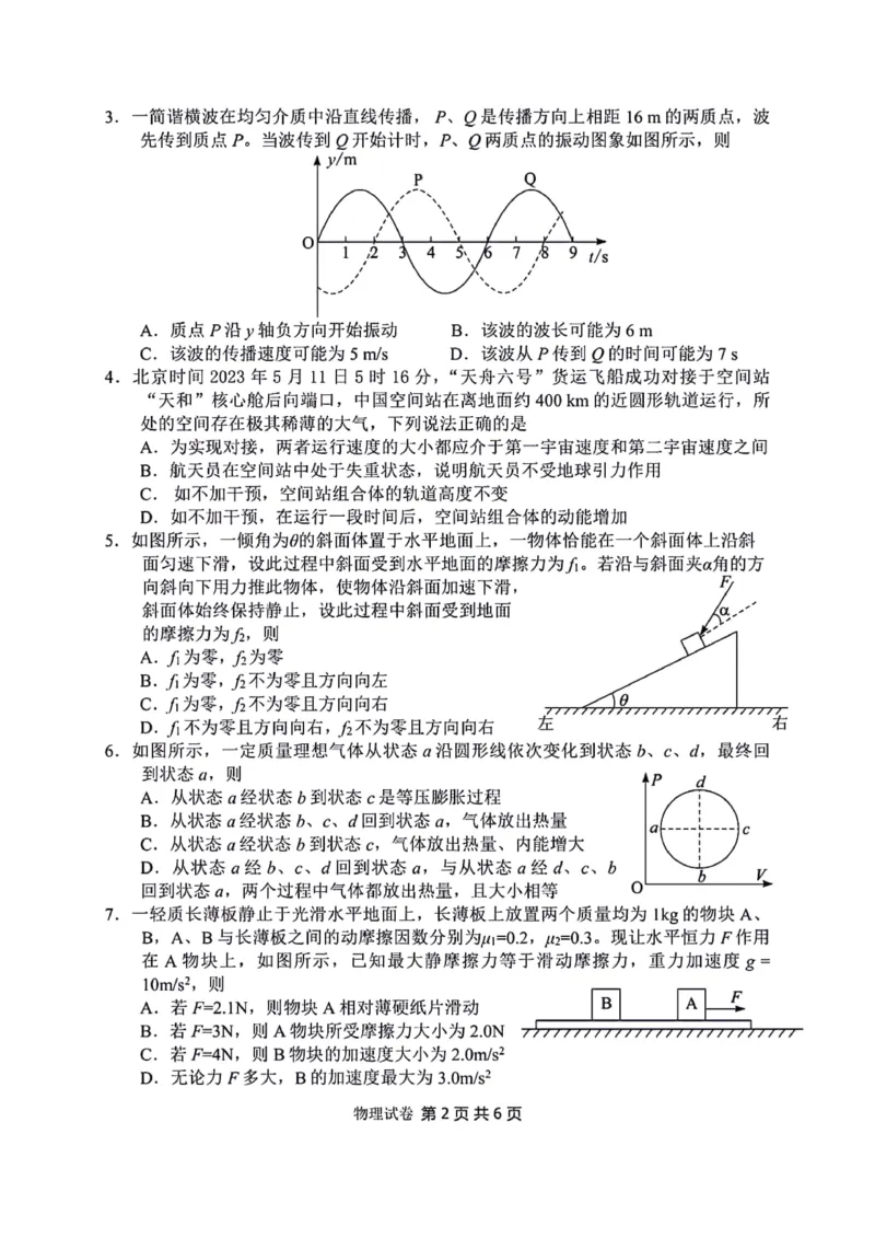 湖北省腾云联盟2023-2024学年高三上学期8月联考物理(1)_2023年8月_028月合集_2024届湖北省腾云联盟高三上学期8月联考