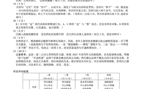 语文试题+答案(1)_2023年8月_028月合集_2024届1号卷&middot;A10联盟高三年级8月底开学摸底考试