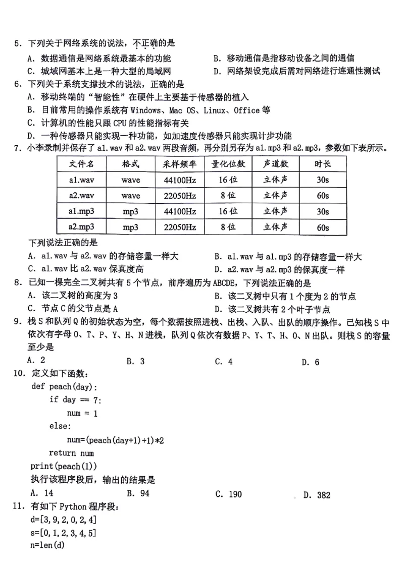 2024届浙江省Z20名校联盟高三第三次联技术(1)_2024年5月_025月合集_2024届浙江省Z20名校联盟高三第三次联考