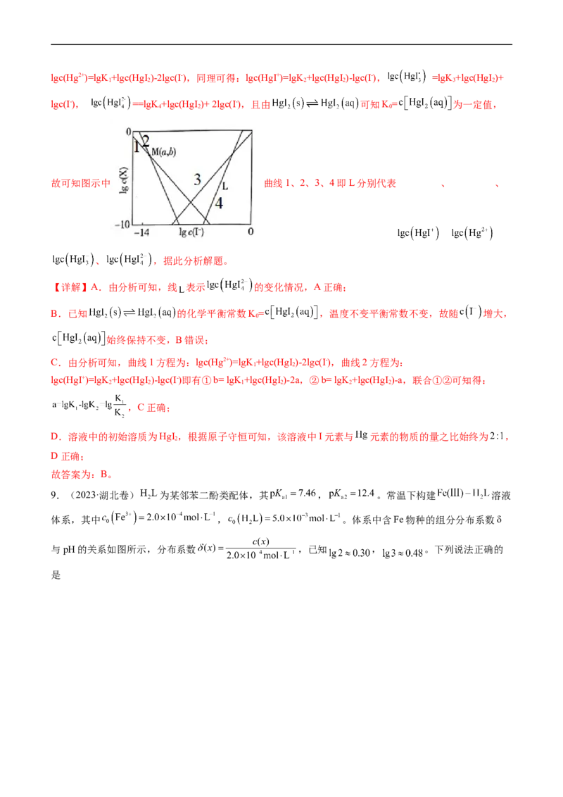 专题10水溶液中的离子反应与平衡-五年（2019-2023）高考化学真题分项汇编（全国通用）（解析版）_赠送：2008-2024全套高考真题_高考化学真题
