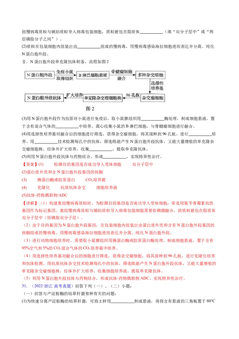 专题21基因工程-五年（2019-2023）高考生物真题分项汇编（全国通用）（解析版）_赠送：2008-2024全套高考真题_高考生物真题_送高考生物五年真题(2019-2023)分项汇编（全国通用）