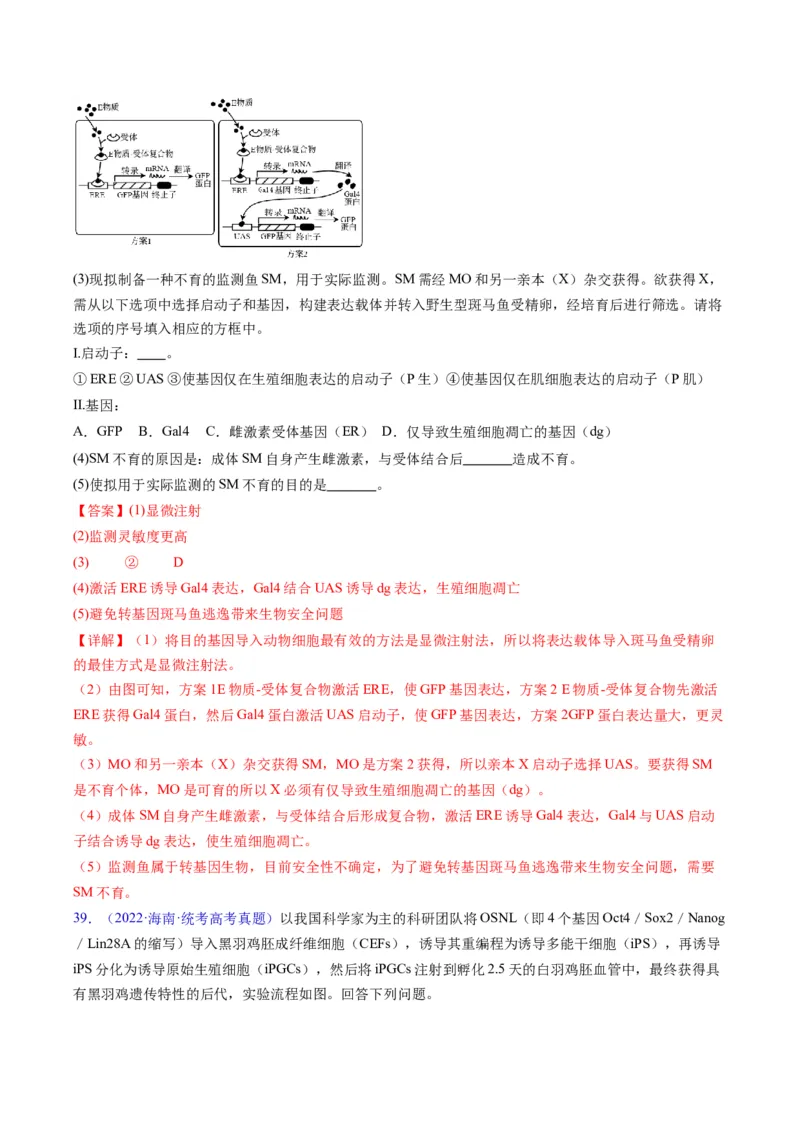 专题21基因工程-五年（2019-2023）高考生物真题分项汇编（全国通用）（解析版）_赠送：2008-2024全套高考真题_高考生物真题_送高考生物五年真题(2019-2023)分项汇编（全国通用）
