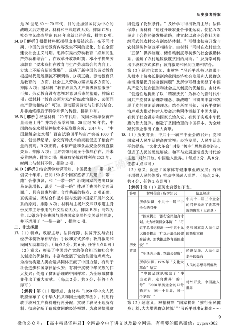 新高考《正确小卷》2024总复习历史质检卷--答案_2024高考押题卷_72024正确教育全系列_2024年正确小卷全系列_（新高考）2024《正确小卷&middot;复习质检卷》（九科全）各两套