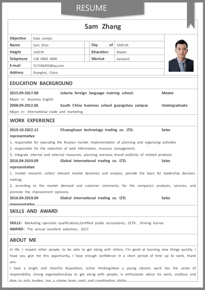 2高端简洁英文CV简历(59)_各类简历_简历模板(1)_英文简历模版86套2025版_