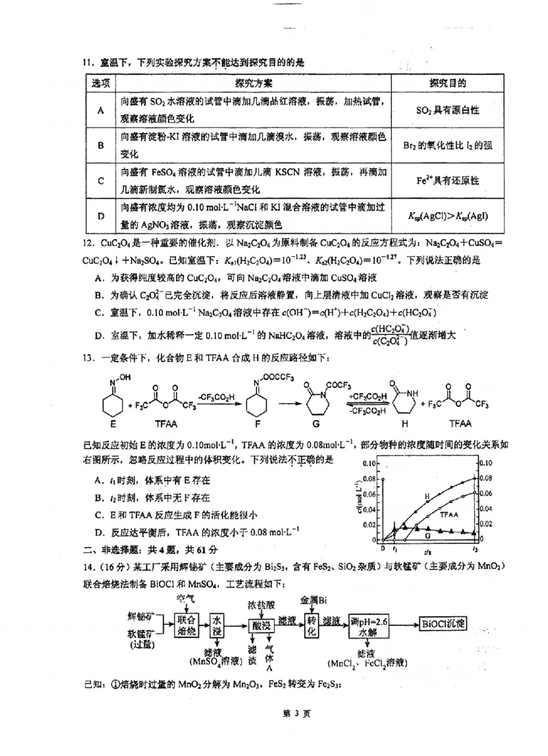 江苏省泰州中学2024届高三第一次质量检测化学(1)_2023年10月_01每日更新_11号_2024届江苏省泰州中学高三第一次质量检测