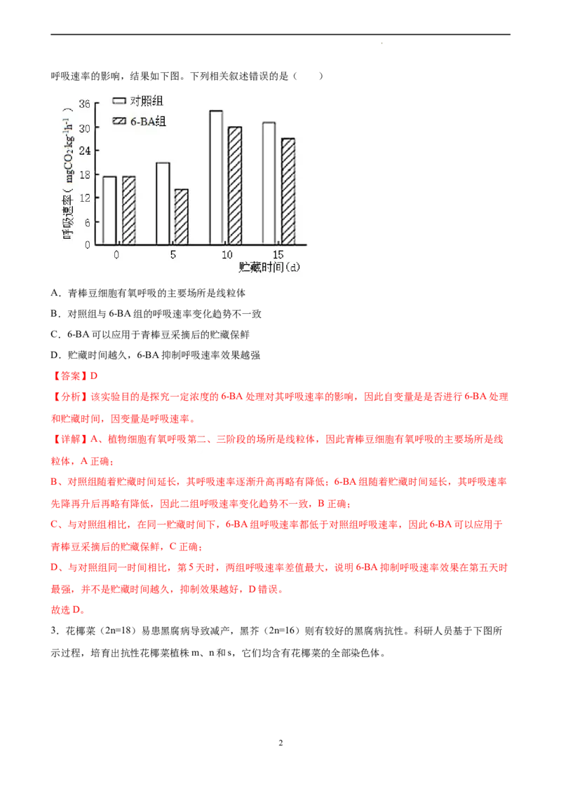 生物（北京卷）（全解全析）_2023高考押题卷_学易金卷-2023学科网押题卷（各科各版本）_2023学科网押题卷-学易金卷-生物_生物（北京卷）-学易金卷：2023年高考考前押题密卷