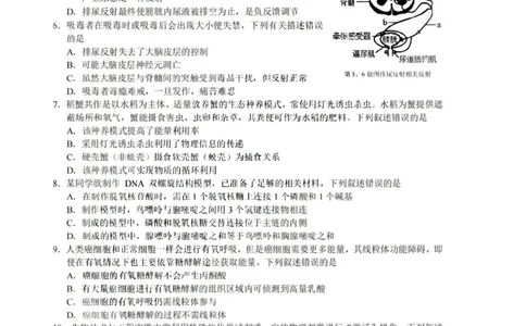 浙江省A9协作体2023-2024学年高三暑假返校联考生物(1)_2023年8月_028月合集_2024届浙江省A9协作体高三上学期暑假返校联考