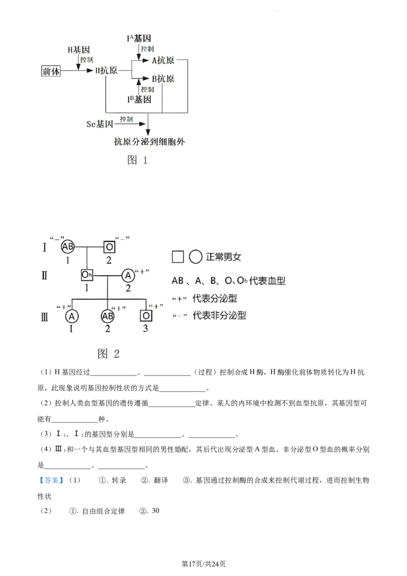 精品解析：江苏省泰州中学2023-2024学年高三上学期期初调研考试生物试题（解析版）_2023年9月_01每日更新_13号_2024届江苏省泰州中学高三上学期期初调研考试