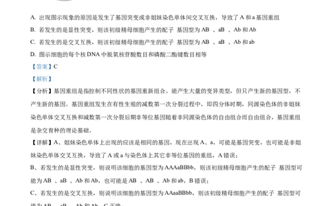 精品解析：江苏省泰州中学2023-2024学年高三上学期期初调研考试生物试题（解析版）_2023年9月_01每日更新_13号_2024届江苏省泰州中学高三上学期期初调研考试