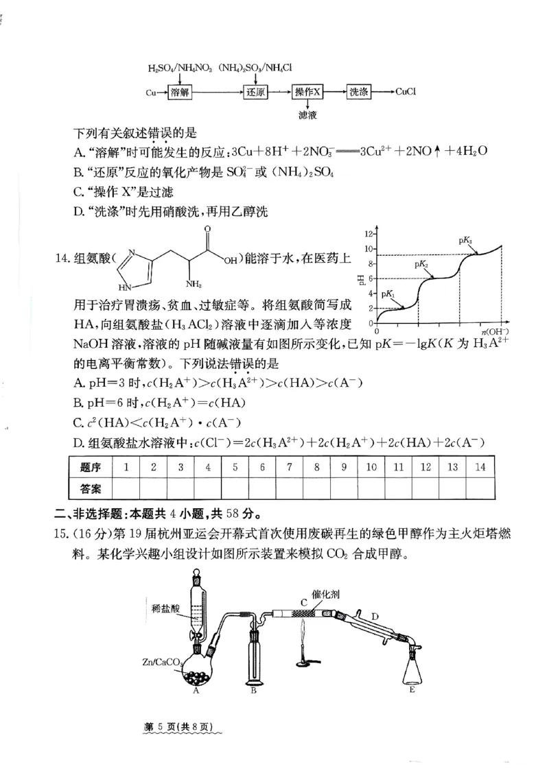 2024届河北省高三下学期普通高中学业水平选择性考试化学_2024年3月_013月合集_2024届河北省高中学业水平选择性考试模拟试题（四）
