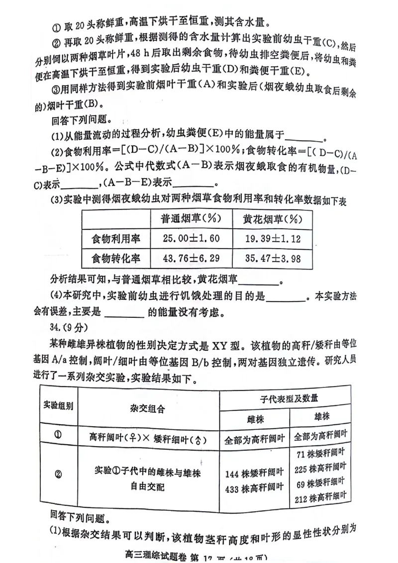 2024届河南省郑州市高三下学期第三次质量预测理科综合试题_2024年5月_01按日期_10号_2024届河南省郑州市高三下学期第三次质量预测_2024届河南省郑州市高三下学期第三次质量预测理科