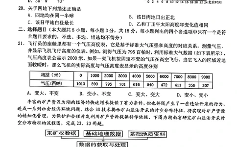 浙江省A9协作体2022-2023学年高三上学期暑假返校联考地理试题_2023年7月_01每日更新_24号_2023届浙江省A9协作体高三上学期暑假返校联考