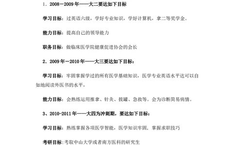 医学专业临床大学生职业生涯规划书Word文档_E6-职业规划_21临床医学专业