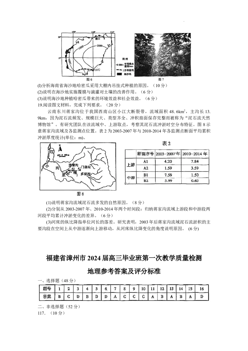 福建省漳州市2023-2024学年高三上学期第一次教学质量检测地理试题(1)_2023年9月_029月合集_2024届福建省漳州市高三上学期第一次教学质量检测