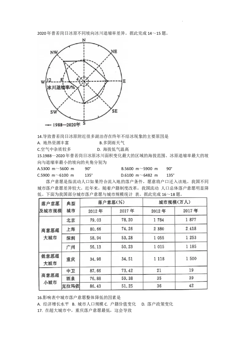 河南湘豫名校联考2024届高三上学期一轮诊断地理(1)_2023年9月_029月合集_2024届湘豫名校联考高三上学期一轮诊断