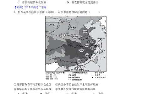 专题04明清社会转型（原卷版）_赠送：2008-2024全套高考真题_高考历史真题_送高考历史五年真题(2019-2023)分项汇编（全国通用）