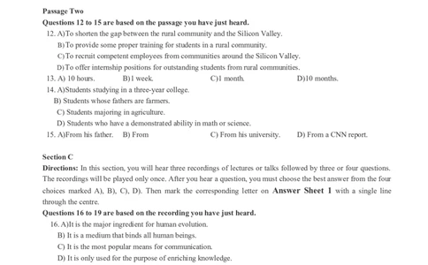 六级通关模拟卷第四套_英语四六级整合_英语四六级真题版本一此版本可作为补充_大学英语CET6_X0_03-六级模拟题_六级模拟题1-5套（赠送）_六级通关模拟卷（4）