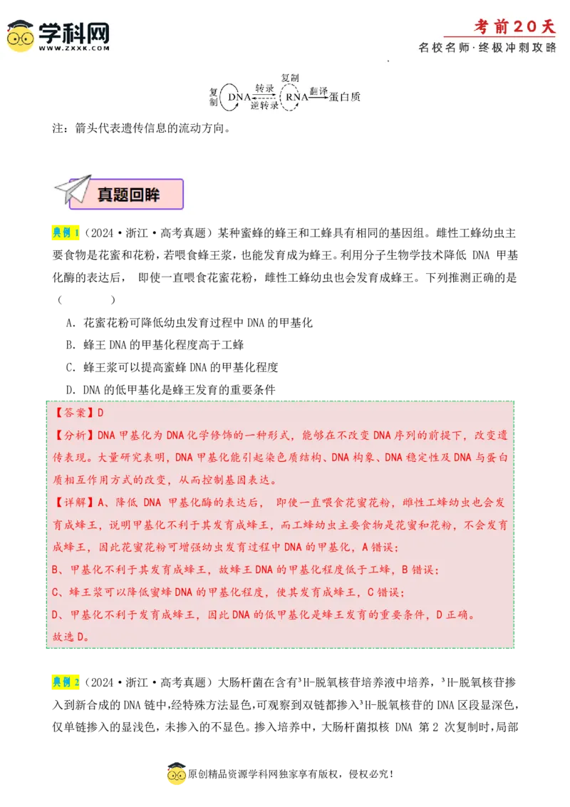 生物（二）-2024年高考考前20天终极冲刺攻略_2024高考押题卷_62024学科网全系列_20学科网高考考前终极攻略_生物-2024年高考考前20天终极冲刺攻略