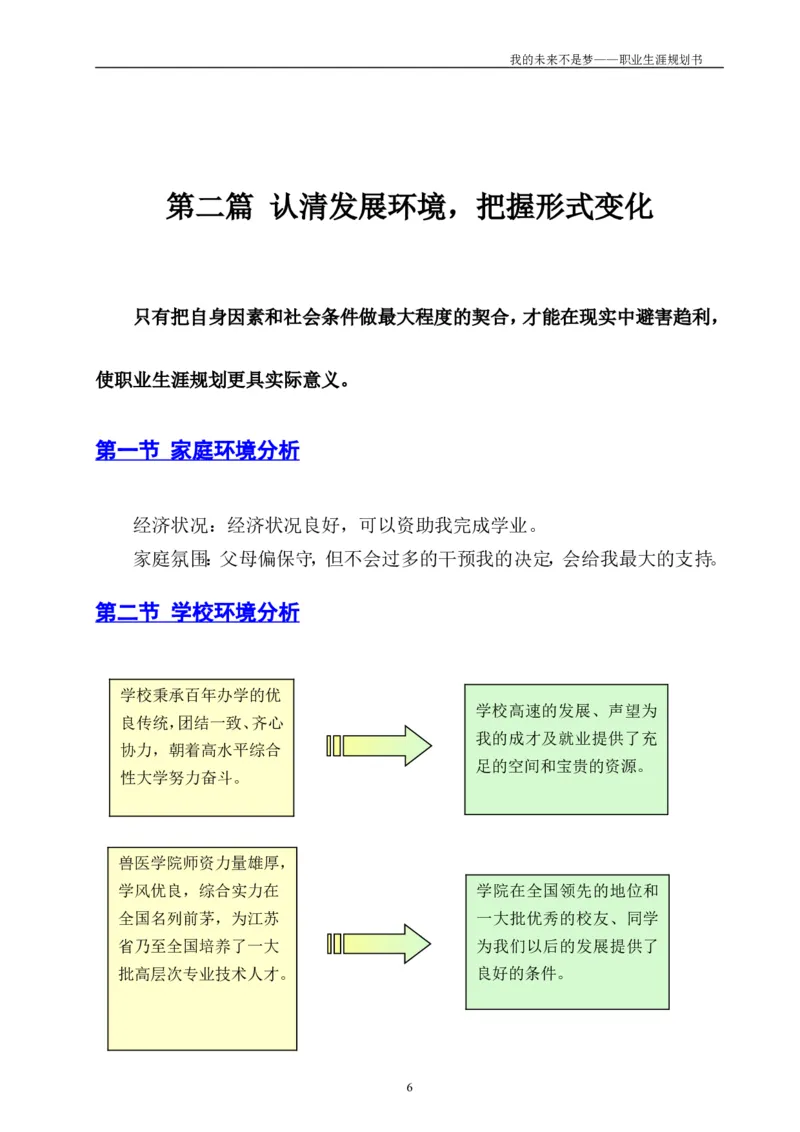 动物医学专业学生职业生涯规划设计Word文档_E6-职业规划_51动物医学专业